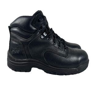 Timberland Pro Titan 6" Alloy Safety Toe Black Leather Work Boots Women's Size 7